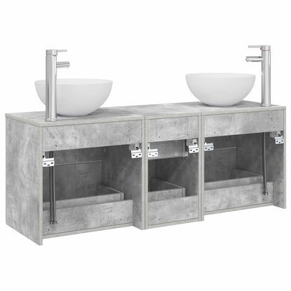 Bathroom Cabinet Set 3 pcs Concrete Grey 49.5 x 35 x 63 cm
