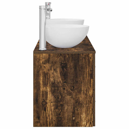 Bathroom Cabinet Set 3 pcs Smoked Oak 49.5 x 35 x 63 cm