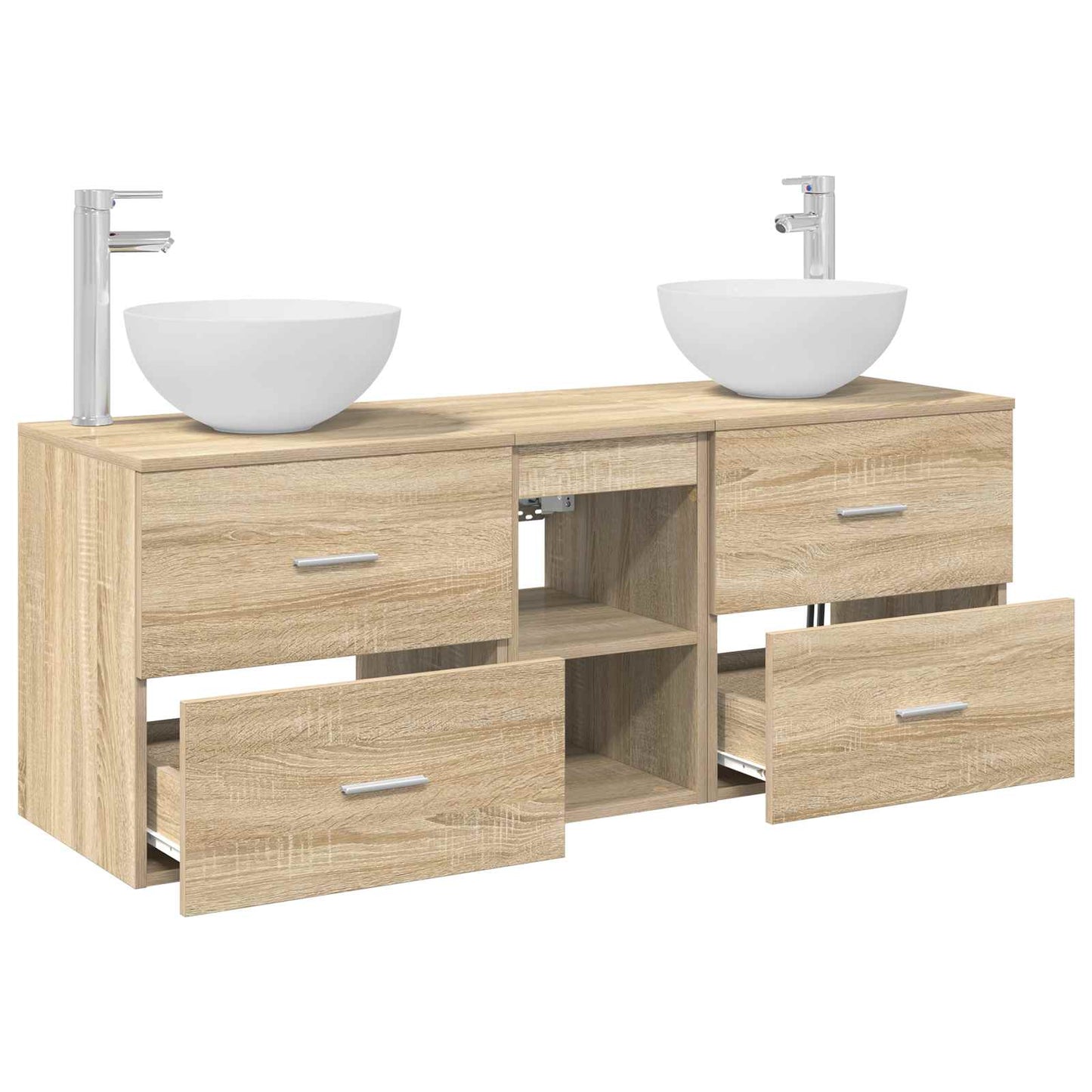 Bathroom Cabinet Set 3 pcs Sonoma Oak 49.5 x 41 x 64.5 cm