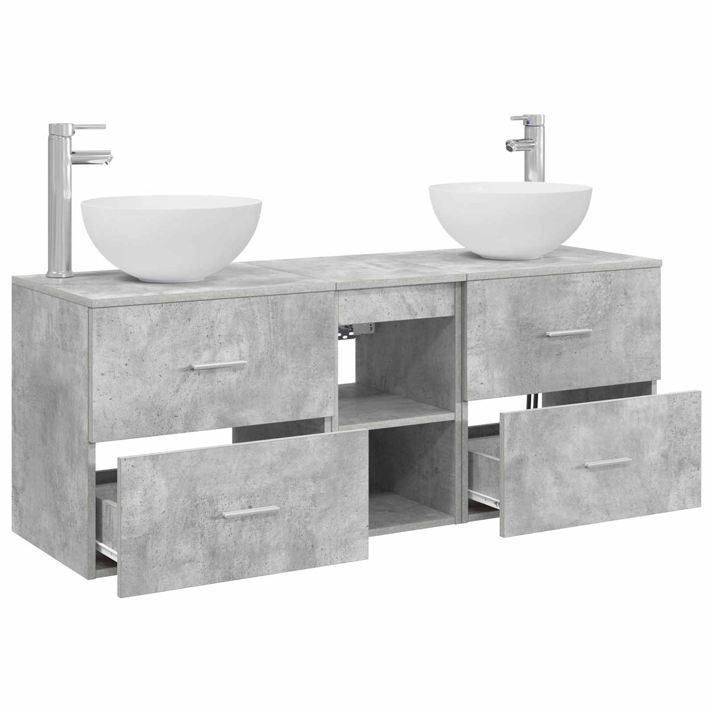 Bathroom Cabinet Set 3 pcs Concrete Grey 49.5 x 41 x 64.5 cm