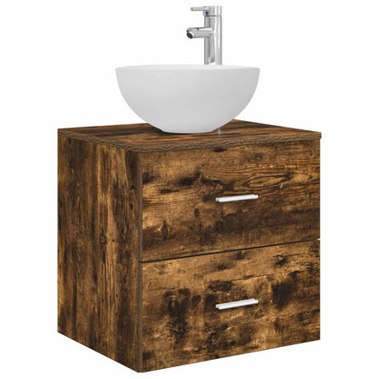 Bathroom Cabinet Set 3 pcs Smoked Oak 49.5 x 41 x 64.5 cm