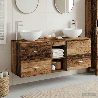 Bathroom Cabinet Set 3 pcs Old Wood 49.5 x 41 x 64.5 cm