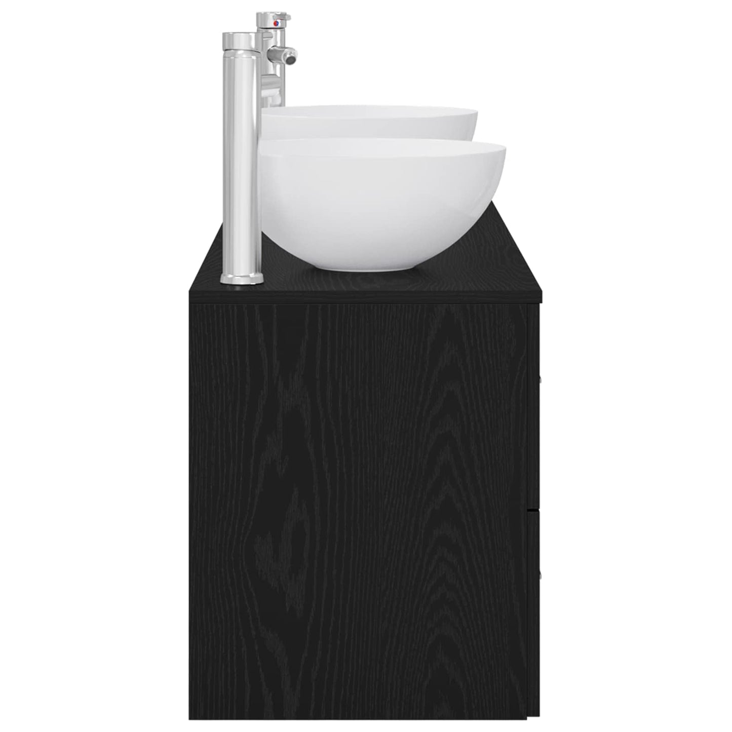 Bathroom Cabinet Set 3 pcs Black Oak 49.5 x 41 x 64.5 cm