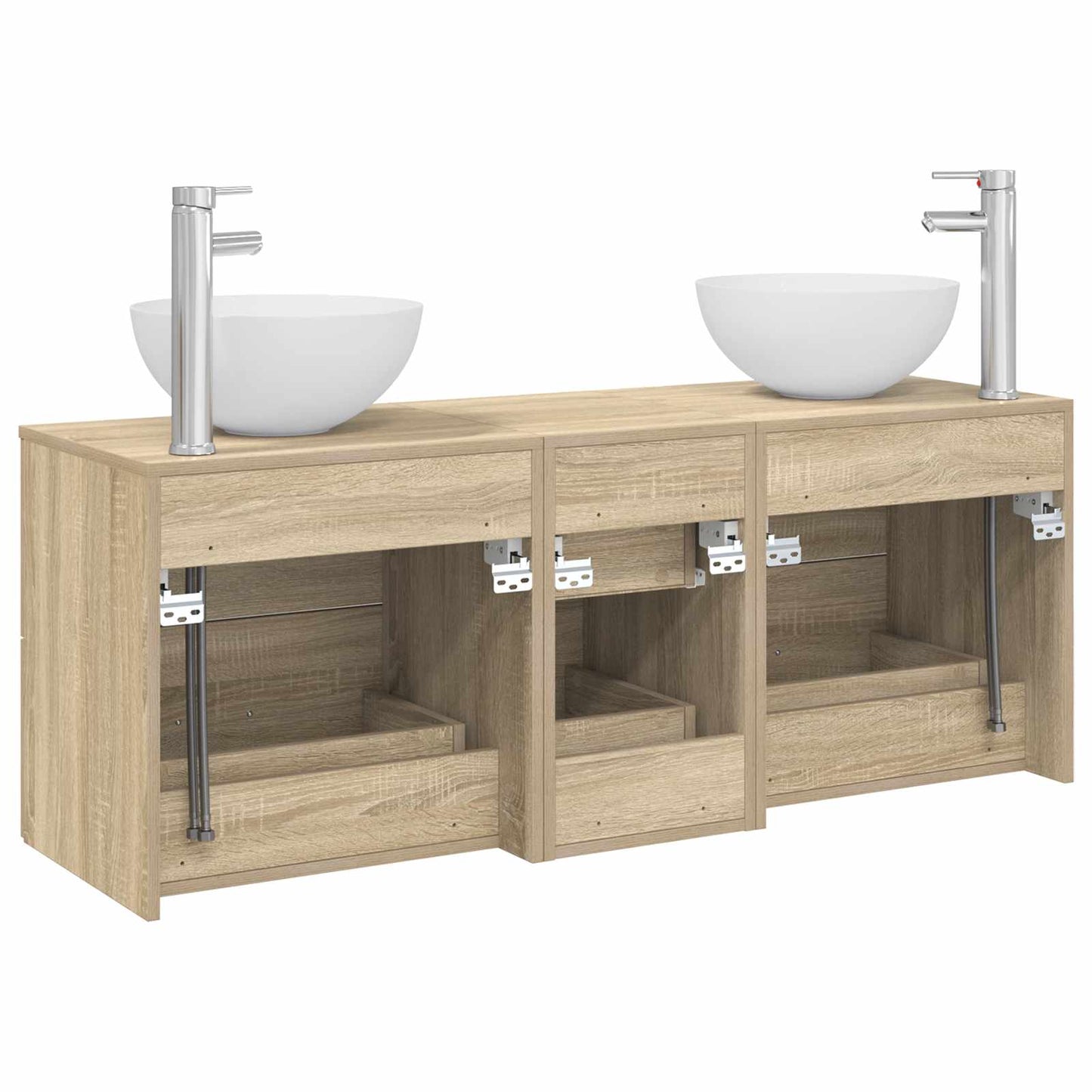 Bathroom Cabinet Set 3 pcs Sonoma Oak 49.5 x 41 x 64.5 cm