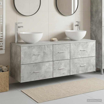 Bathroom Cabinet Set 3 pcs Concrete Grey 49.5 x 41 x 64.5 cm