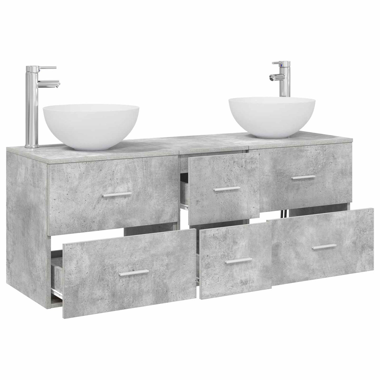 Bathroom Cabinet Set 3 pcs Concrete Grey 49.5 x 41 x 64.5 cm