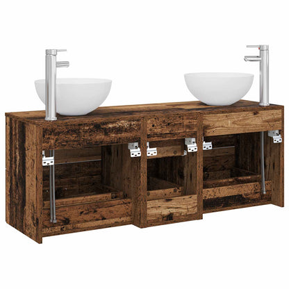 Bathroom Cabinet Set 3 pcs Old Wood 49.5 x 41 x 64.5 cm