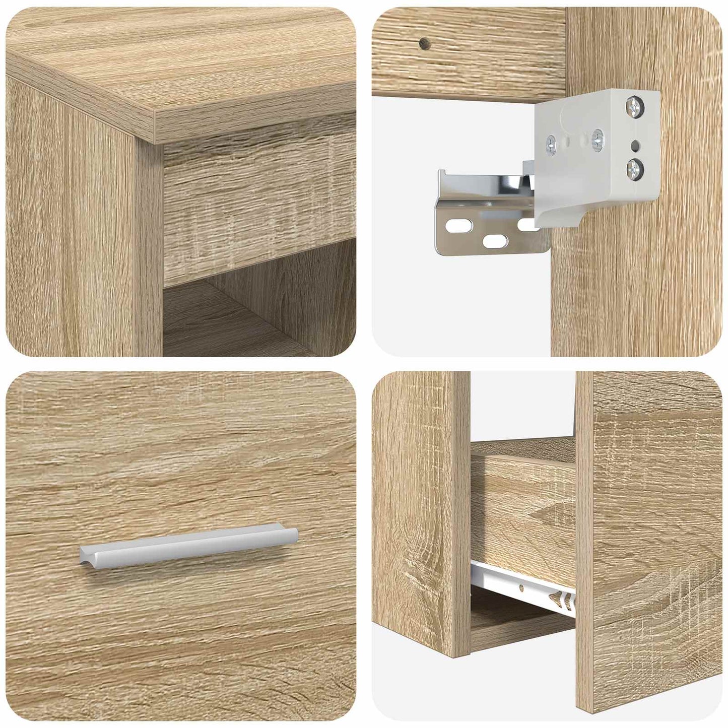 Bathroom Cabinet Set 3 pcs Sonoma Oak 49.5 x 41 x 63 cm