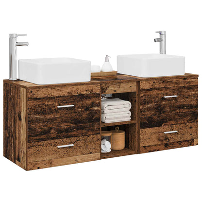 Bathroom Cabinet Set 3 pcs Old Wood 49.5 x 41 x 63 cm