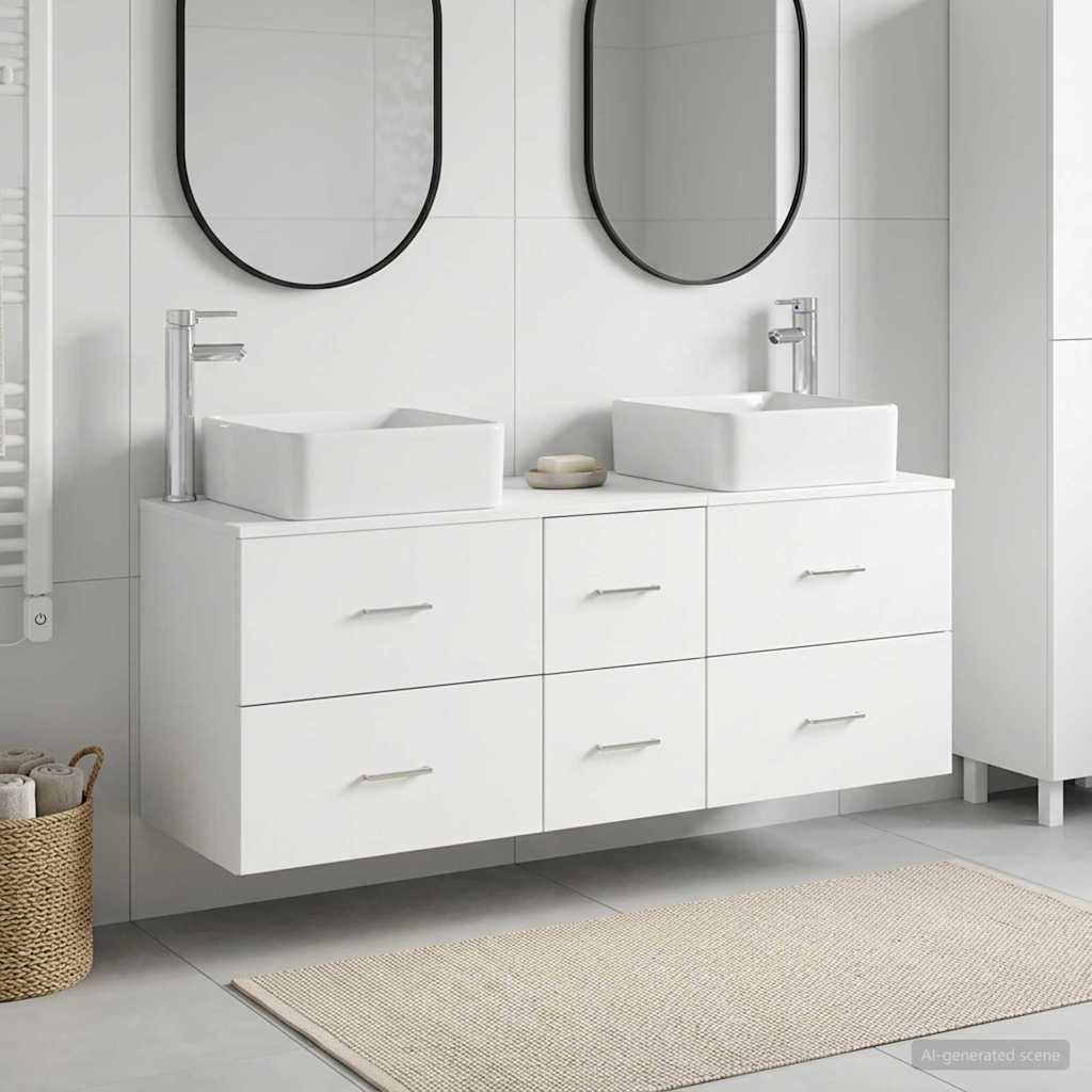 Bathroom Cabinet Set 3 pcs White 49.5 x 41 x 63 cm