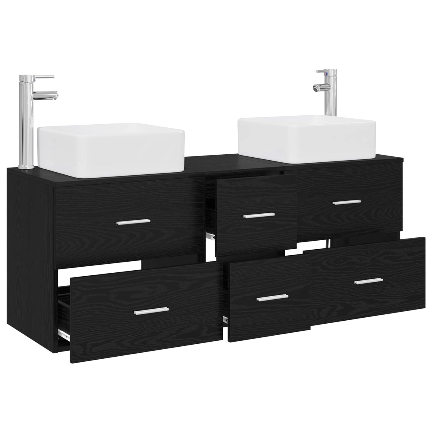 Bathroom Cabinet Set 3 pcs Black 49.5 x 41 x 63 cm