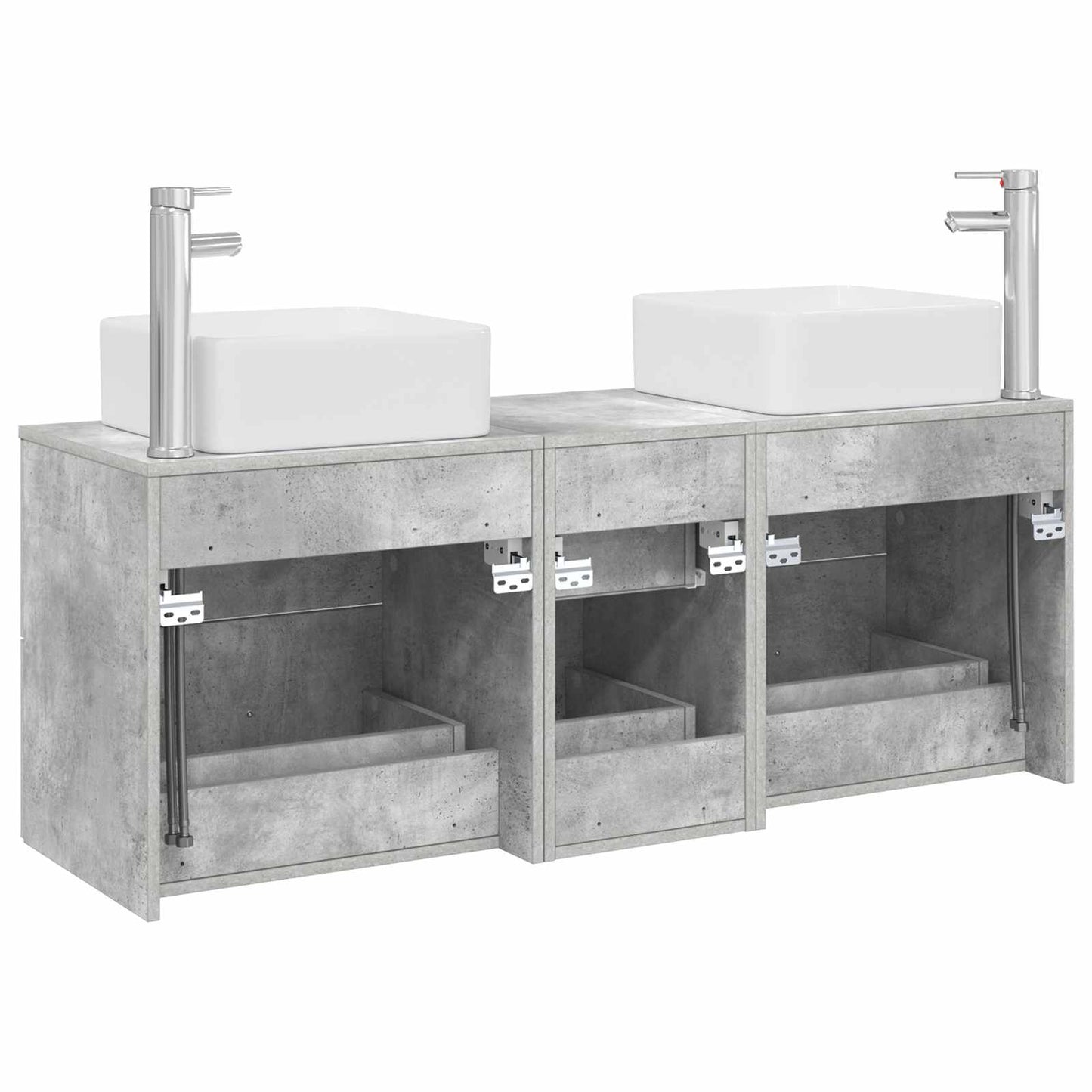Bathroom Cabinet Set 3 pcs Concrete Grey 49.5 x 41 x 63 cm