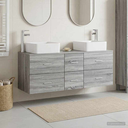Bathroom Cabinet Set 3 pcs Grey Sonoma 49.5 x 41 x 63 cm