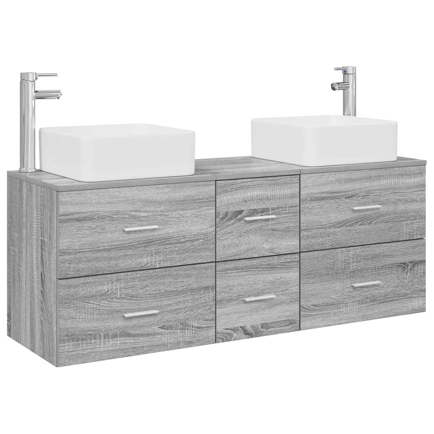 Bathroom Cabinet Set 3 pcs Grey Sonoma 49.5 x 41 x 63 cm