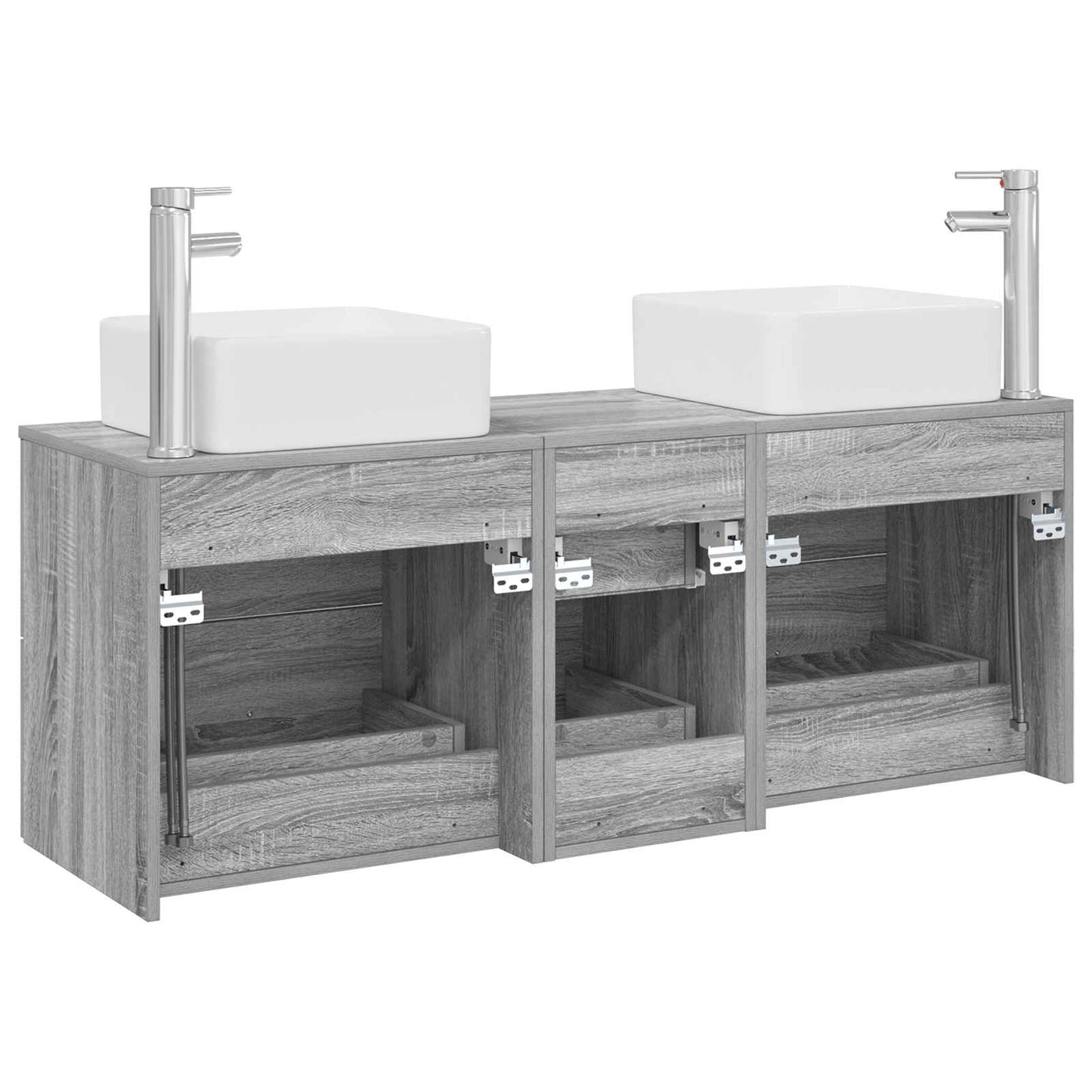 Bathroom Cabinet Set 3 pcs Grey Sonoma 49.5 x 41 x 63 cm
