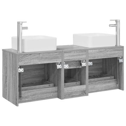 Bathroom Cabinet Set 3 pcs Grey Sonoma 49.5 x 41 x 63 cm