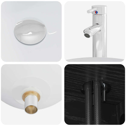 Bathroom Cabinet Set 3 pcs Black 49.5 x 41 x 62.5 cm