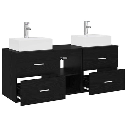 Bathroom Cabinet Set 3 pcs Black 49.5 x 41 x 62.5 cm