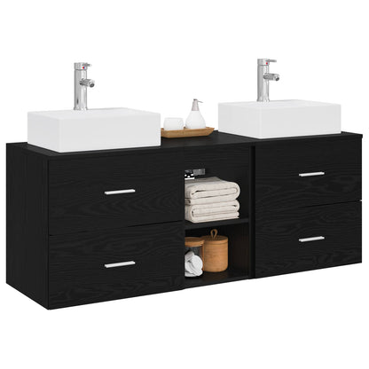 Bathroom Cabinet Set 3 pcs Black 49.5 x 41 x 62.5 cm