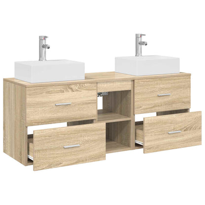 Bathroom Cabinet Set 3 pcs Sonoma Oak 49.5 x 41 x 62.5 cm