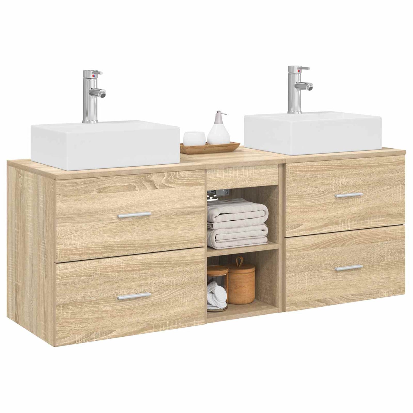 Bathroom Cabinet Set 3 pcs Sonoma Oak 49.5 x 41 x 62.5 cm