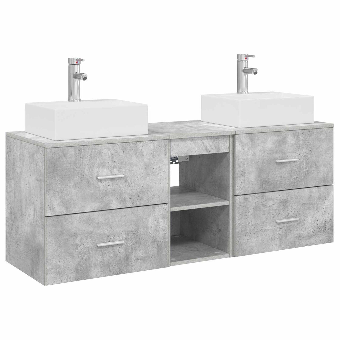 Bathroom Cabinet Set 3 pcs Concrete Grey 49.5 x 41 x 62.5 cm
