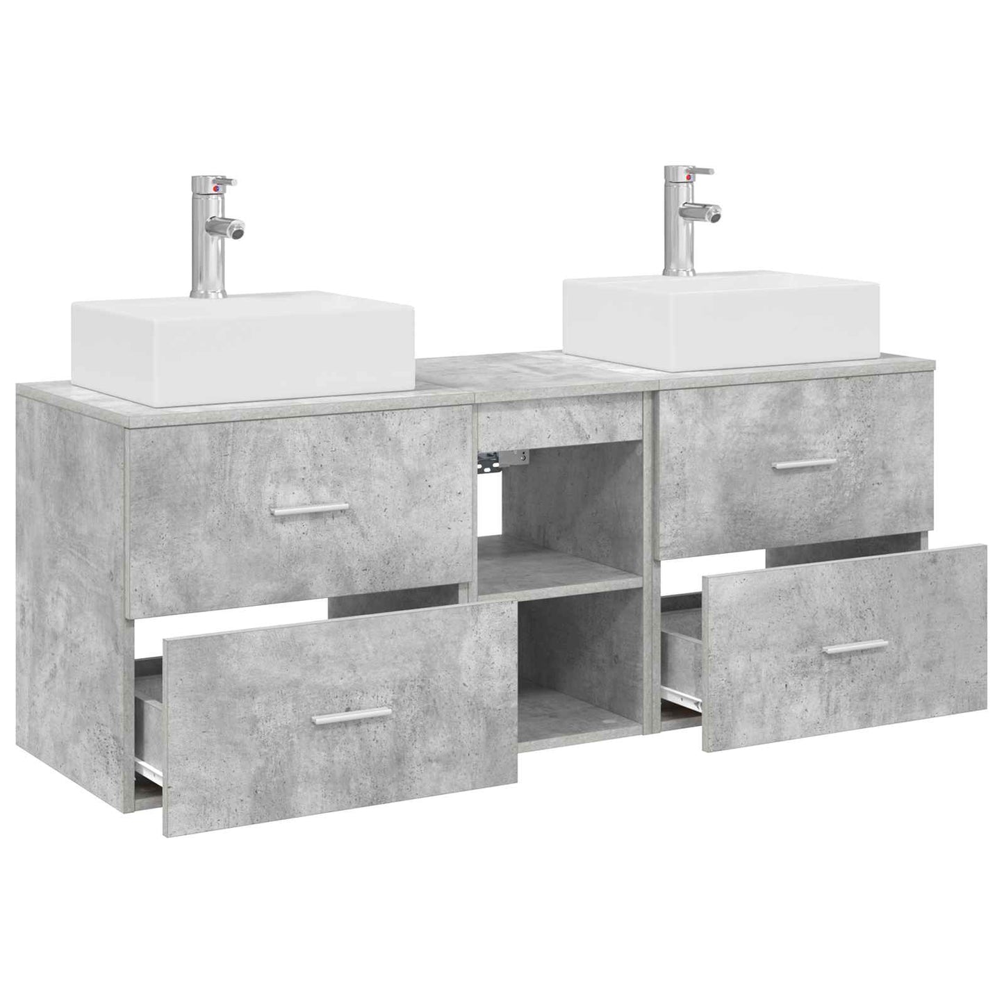 Bathroom Cabinet Set 3 pcs Concrete Grey 49.5 x 41 x 62.5 cm