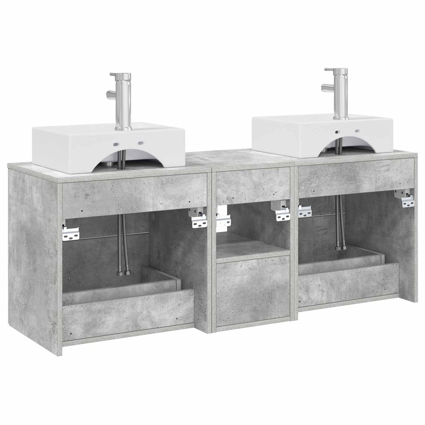 Bathroom Cabinet Set 3 pcs Concrete Grey 49.5 x 41 x 62.5 cm