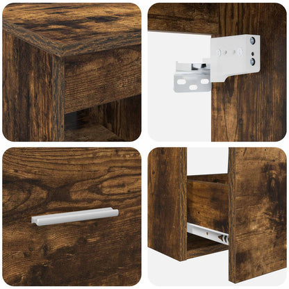 Bathroom Cabinet Set 3 pcs Smoked Oak 49.5 x 41 x 62.5 cm