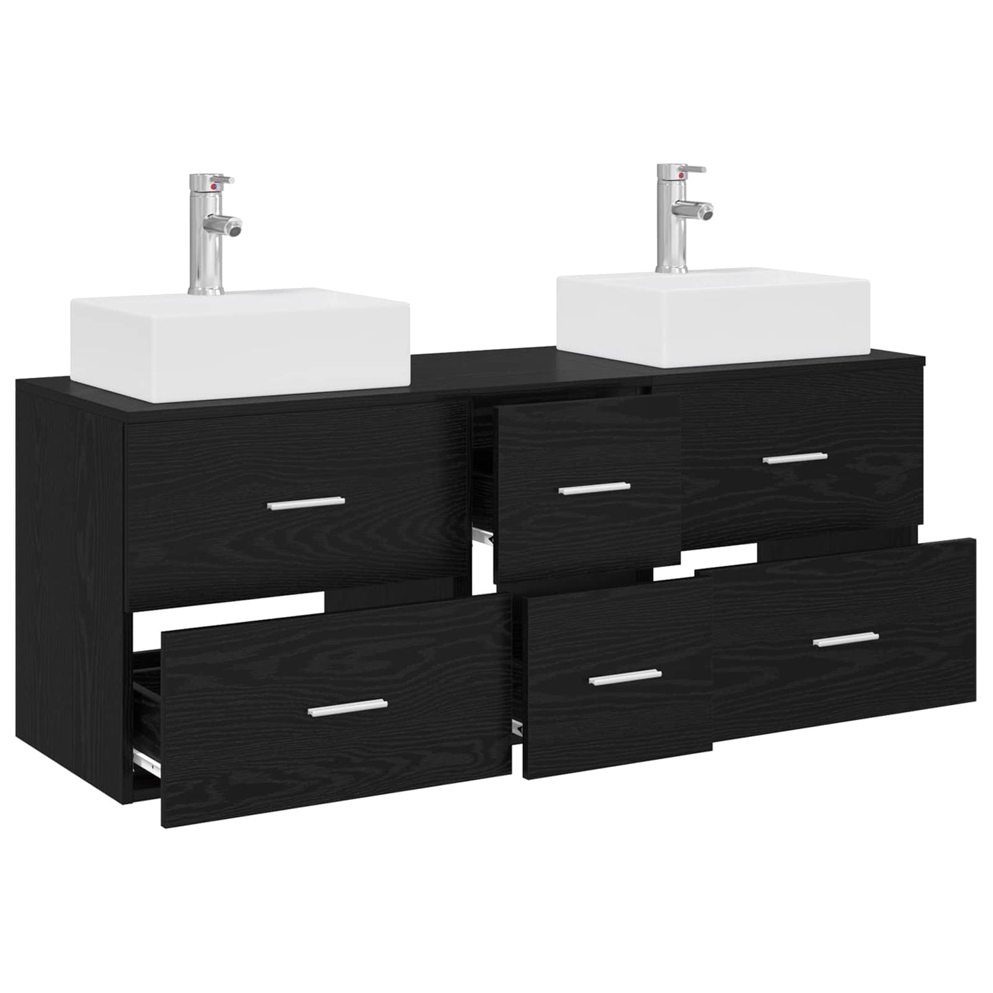 Bathroom Cabinet Set 3 pcs Black 49.5 x 41 x 62.5 cm