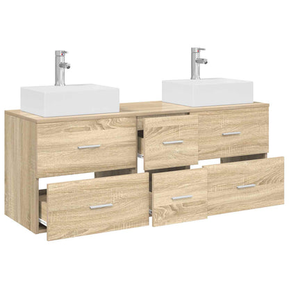 Bathroom Cabinet Set 3 pcs Sonoma Oak 49.5 x 41 x 62.5 cm