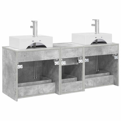 Bathroom Cabinet Set 3 pcs Concrete Grey 49.5 x 41 x 62.5 cm