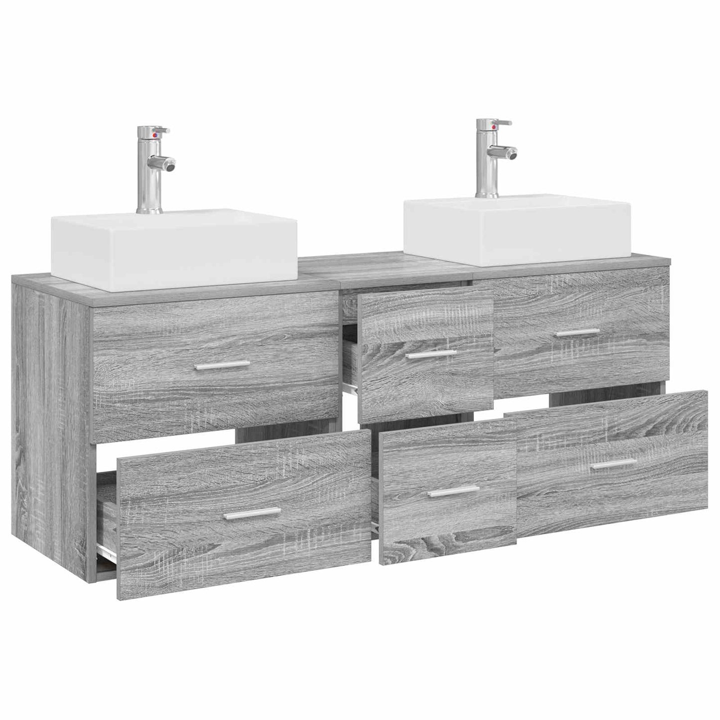 Bathroom Cabinet Set 3 pcs Grey Sonoma 49.5 x 41 x 62.5 cm