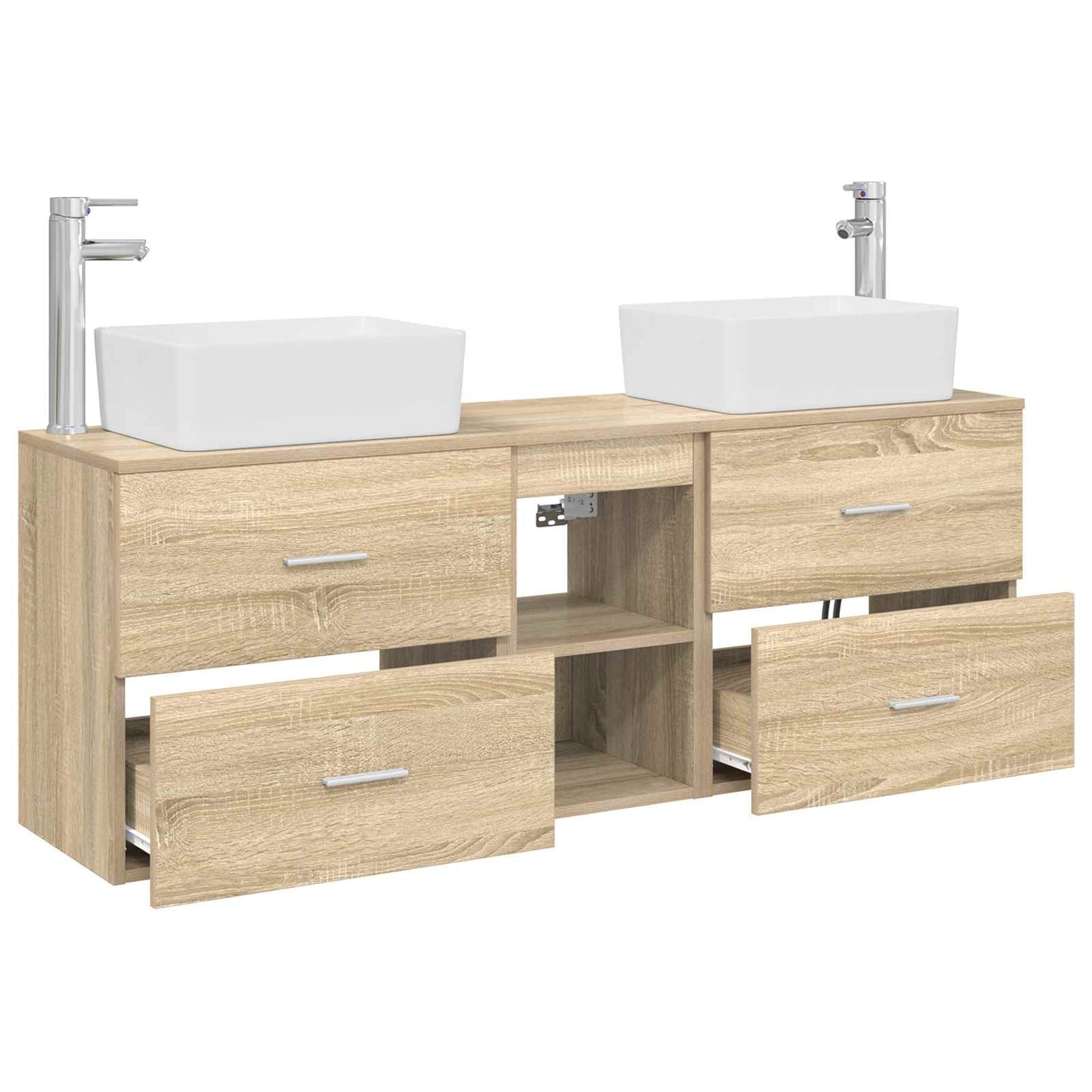 Bathroom Cabinet Set 3 pcs Sonoma Oak 53 x 34.5 x 63 cm