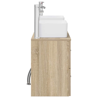Bathroom Cabinet Set 3 pcs Sonoma Oak 53 x 34.5 x 63 cm