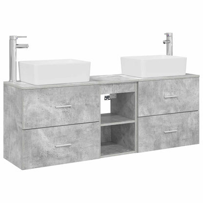 Bathroom Cabinet Set 3 pcs Concrete Grey 53 x 34.5 x 63 cm