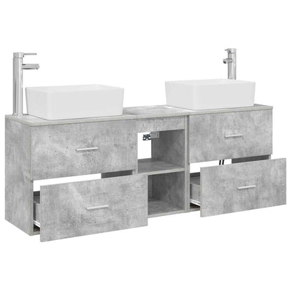 Bathroom Cabinet Set 3 pcs Concrete Grey 53 x 34.5 x 63 cm