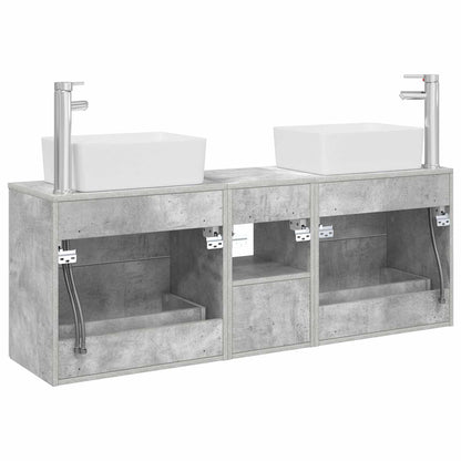 Bathroom Cabinet Set 3 pcs Concrete Grey 53 x 34.5 x 63 cm