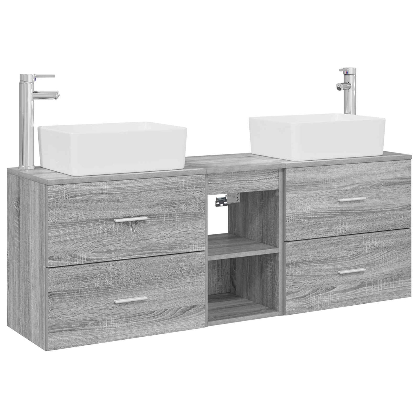 Bathroom Cabinet Set 3 pcs Grey Sonoma 53 x 34.5 x 63 cm