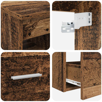 Bathroom Cabinet Set 3 pcs Old Wood 53 x 34.5 x 63 cm