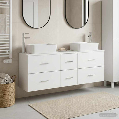 Bathroom Cabinet Set 3 pcs White 53 x 34.5 x 63 cm