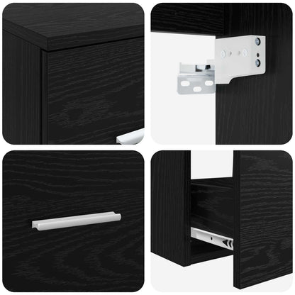 Bathroom Cabinet Set 3 pcs Black 53 x 34.5 x 63 cm