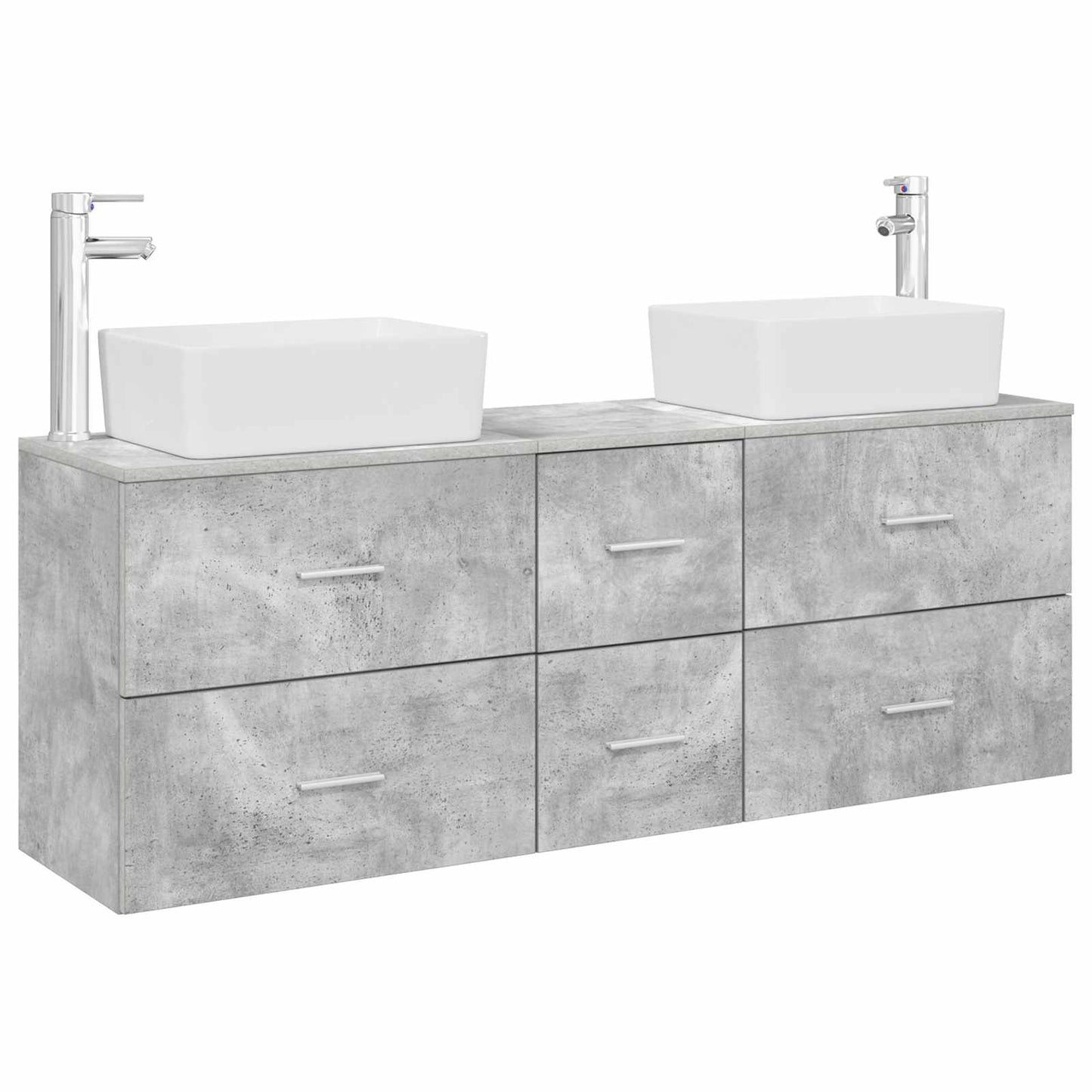 Bathroom Cabinet Set 3 pcs Concrete Grey 53 x 34.5 x 63 cm