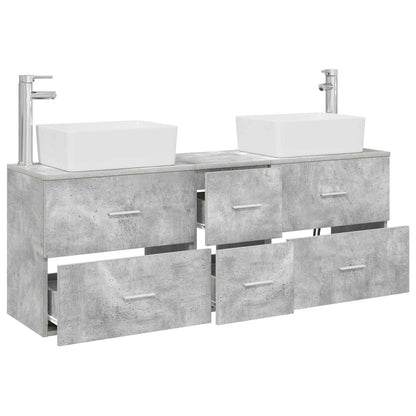 Bathroom Cabinet Set 3 pcs Concrete Grey 53 x 34.5 x 63 cm