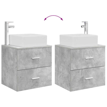 Bathroom Cabinet Set 3 pcs Concrete Grey 53 x 34.5 x 63 cm