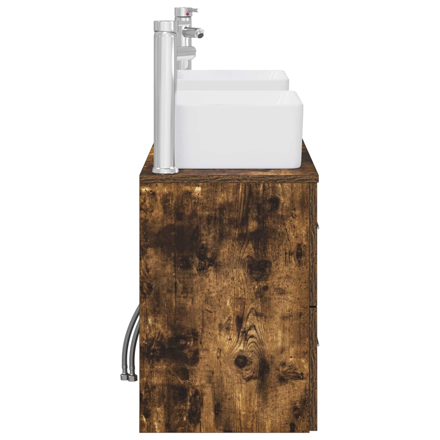 Bathroom Cabinet Set 3 pcs Smoked Oak 53 x 34.5 x 63 cm