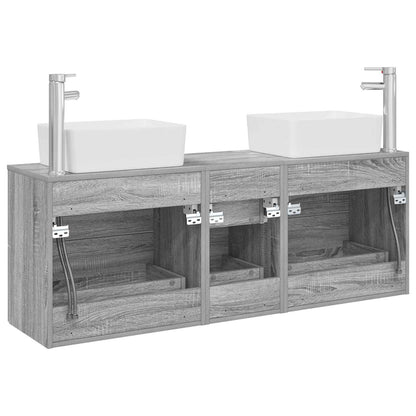 Bathroom Cabinet Set 3 pcs Grey Sonoma 53 x 34.5 x 63 cm