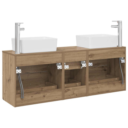 Bathroom Cabinet Set 3 pcs Artisan Oak 53 x 34.5 x 63 cm