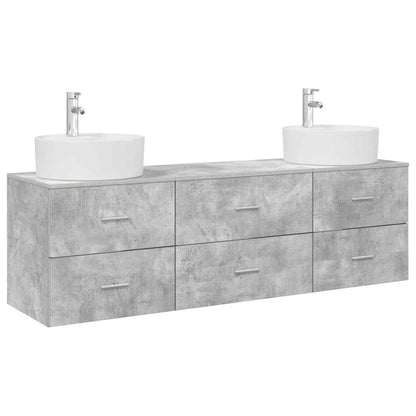 Bathroom Cabinet Set 3 pcs Concrete Grey 62.5 x 44.5 x 50 cm