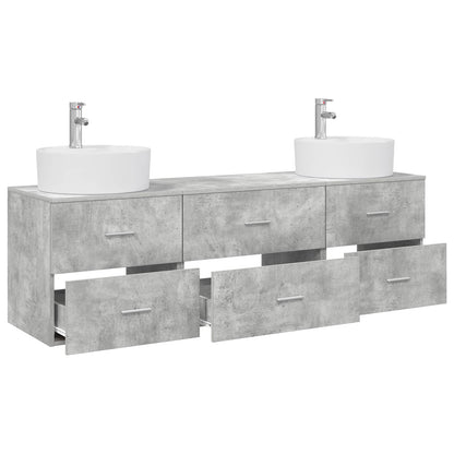 Bathroom Cabinet Set 3 pcs Concrete Grey 62.5 x 44.5 x 50 cm